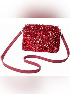 New Red Sequin Crossbody Clutch - Stylish Evening Bag Christmas Evening Bag